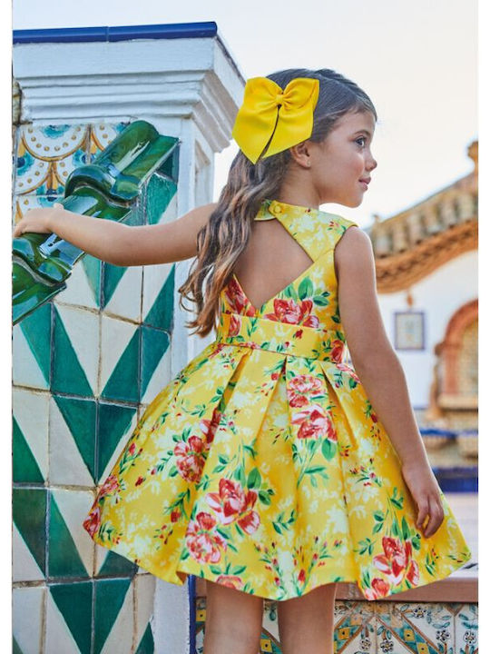 Abel & Lula Παιδικό Φόρεμα Floral Αμάνικο Κίτρινο