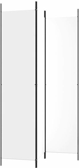 vidaXL Decorativ Paravan Tesatura cu 3 Panouri White 150x220cm