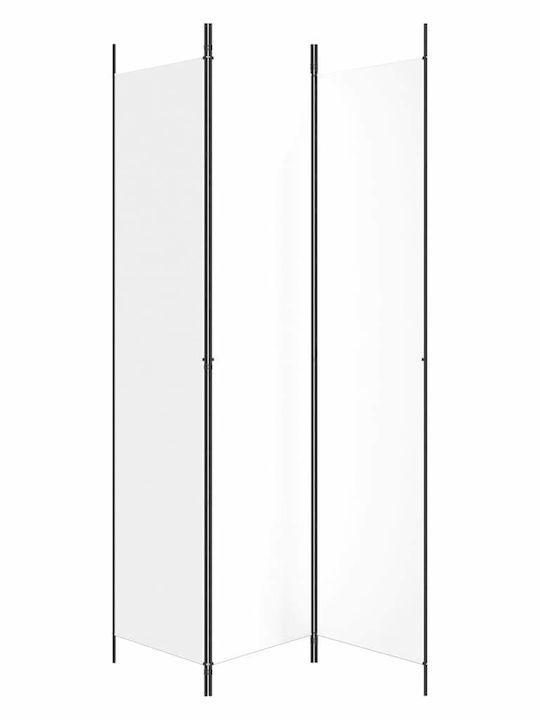 vidaXL Декоративен Параван Текстилен с 3 Панела White 150x220см