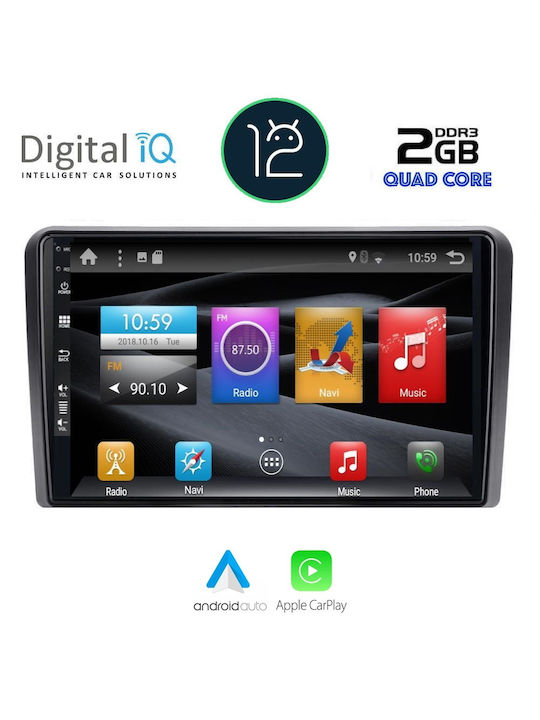 Digital IQ Car Audio System for Seat Leon Skoda Yeti Volkswagen Jetta 2004-2014 with Clima (Bluetooth/USB/AUX/WiFi/GPS/Apple-Carplay/CD) with Touch Screen 10.1"