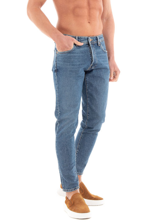 Selected Pantaloni de Bărbați din Jean în Croială Largă Denim mediu îmbătrânit