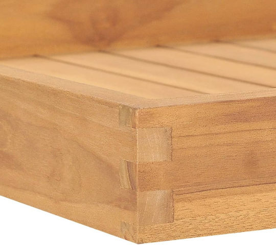 vidaXL Дърво Поднос за сервиране с Дръжки в Кафяв Цвят 60x60x7см 315458 1бр