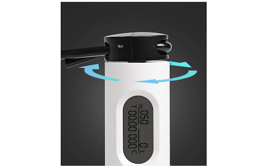 White Jump Rope with Meter and Adjustable Length