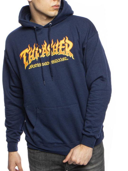 Sweatshirt with Hood Navy Blue