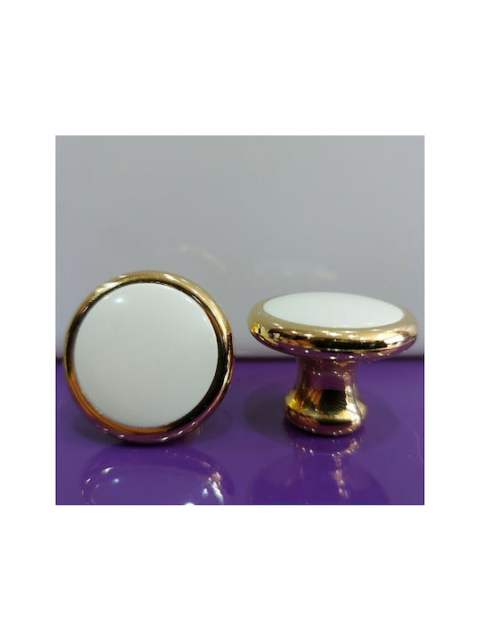 Knob Furniture made of Plastic in Gold Color 33mm (Center Distance 25mm) 0741-ORO1 1pcs