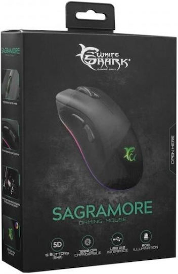 White Shark Sagramore RGB Gaming Gaming Maus 7000 DPI Schwarz
