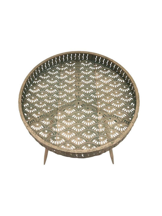 Round Metal Side Table Gold L40.5xW40.5xH49.5cm