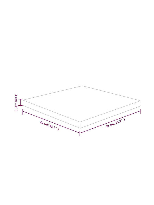 vidaXL Square Table Surface made of Solid Wood Dark Brown 40x40x4cm 343073 1pcs