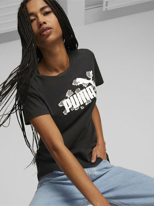 Essentials Women's T-shirt Animal Print Black