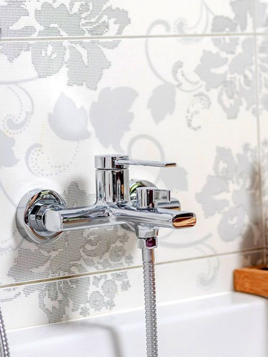 Laveo 010D Mixing Bathtub Shower Faucet Silver