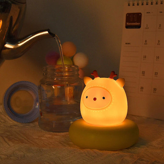 Nursery Night Light LED Deer Battery Orange Warm