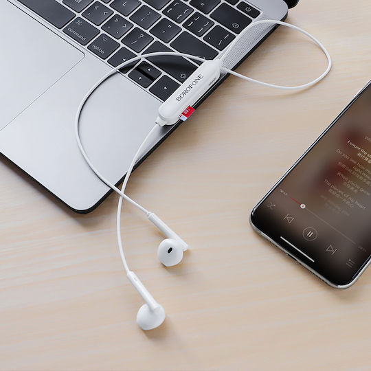 Borofone BE27 Earbud Bluetooth Handsfree Ακουστικά Λευκά