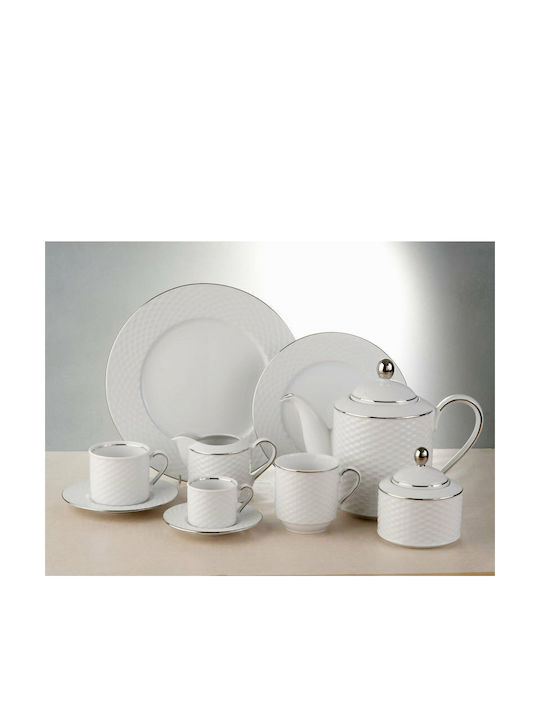 Cryspo Trio Polo Set de Farfurii din Porțelan Platină 34.001.20 40buc