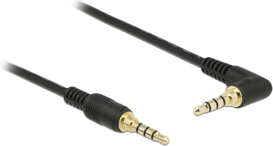 DeLock DeLock 3,5mm Klinkenkabel TRRS 3,5mm Stecker - 3,5mm Stecker Schwarz 2m mit Vergoldeten Anschlüssen 85613