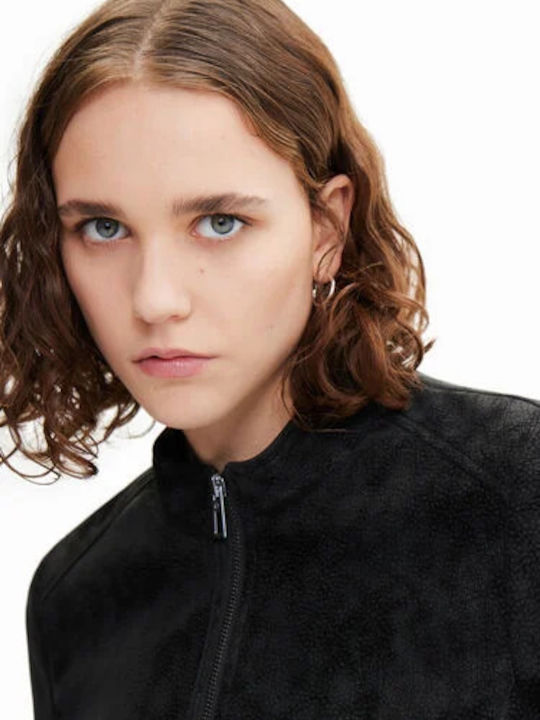 Detroit Γυναικείο Suede Biker Jacket Μαύρο