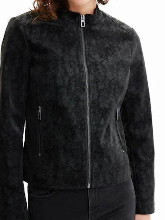 Detroit Γυναικείο Suede Biker Jacket Μαύρο
