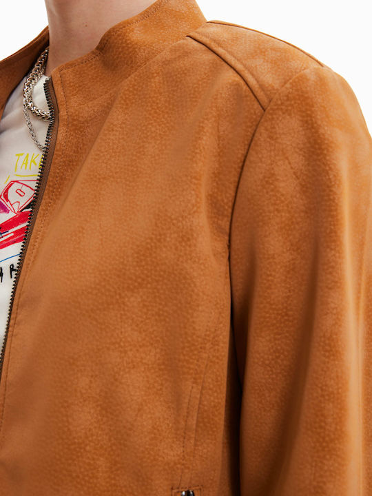 Detroit Γυναικείο Suede Biker Jacket Camel