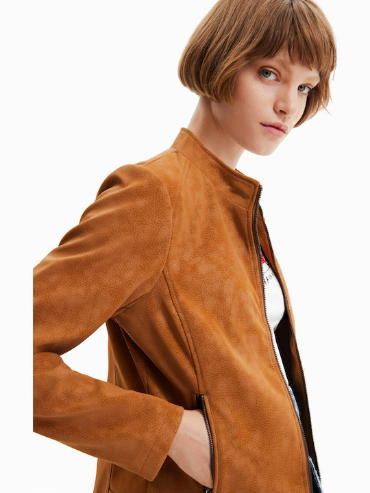 Detroit Γυναικείο Suede Biker Jacket Camel