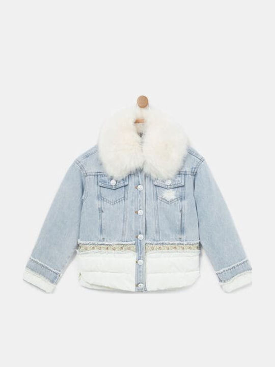 Kids' Denim Jacket Short with Lining Light Blue Nilo