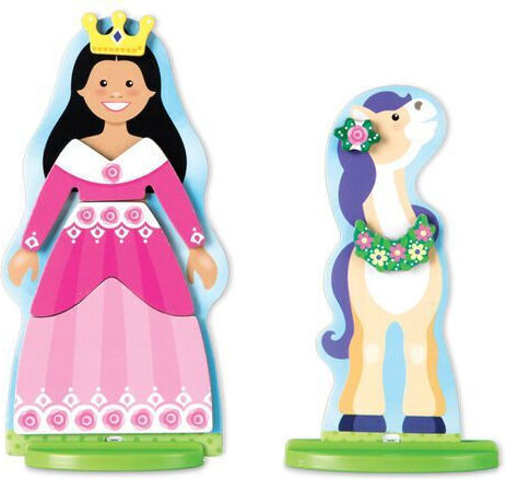 Melissa & Doug Μαγνητικό Παιχνίδι Κατασκευών Ντύσε τις Πριγκίπισσες με τα Άλογα για Παιδιά 3+ Ετών