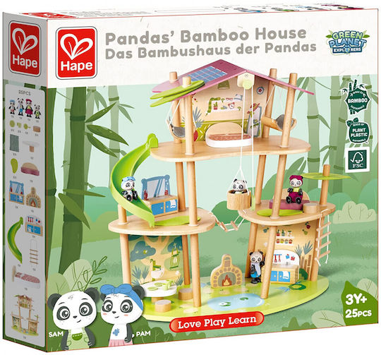 Hape Pandas Bamboo House Wooden Dollhouse