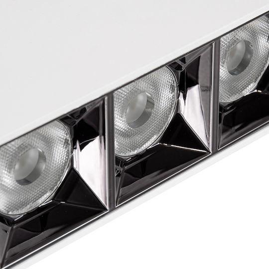GloboStar Luminar Superior Dreifach LED Warmes Weiß Spot in Weiß Farbe