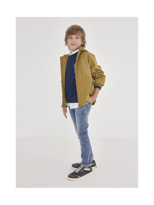 Mayoral Windproof Boys Casual Jacket Green with Ηood