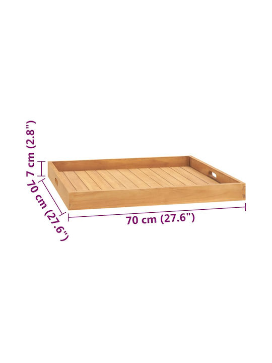 vidaXL Holz Rechteckig Serviertablett mit Griffen in Braun Farbe 70x70x7cm 315459 1Stück