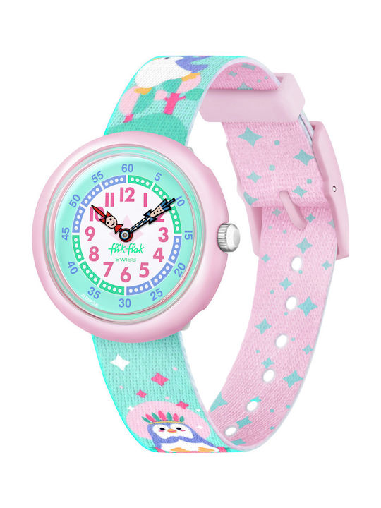 FlikFlak Kids Analog Watch Brrrave Pinguins with Rubber/Plastic Strap Green