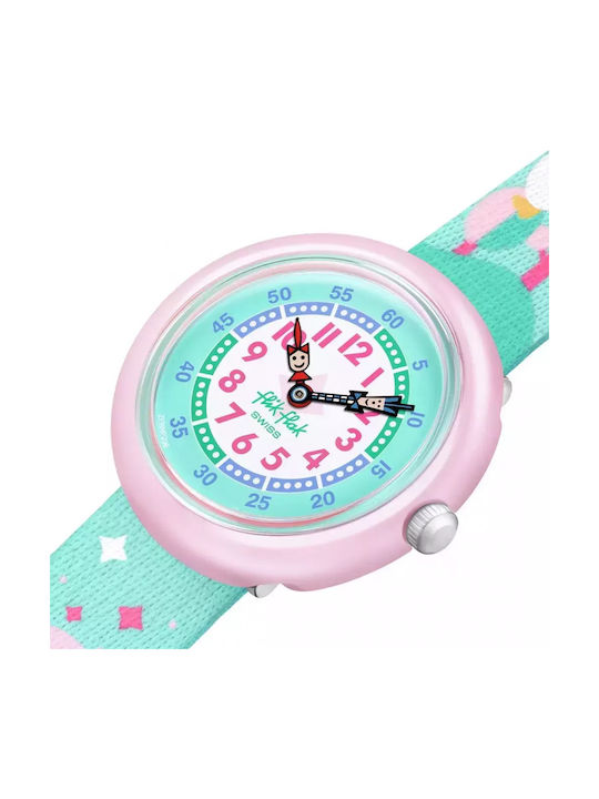 FlikFlak Kids Analog Watch Brrrave Pinguins with Rubber/Plastic Strap Green