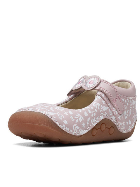 Balerini copii cu închidere Hoop & Loop Roz Tiny Flora
