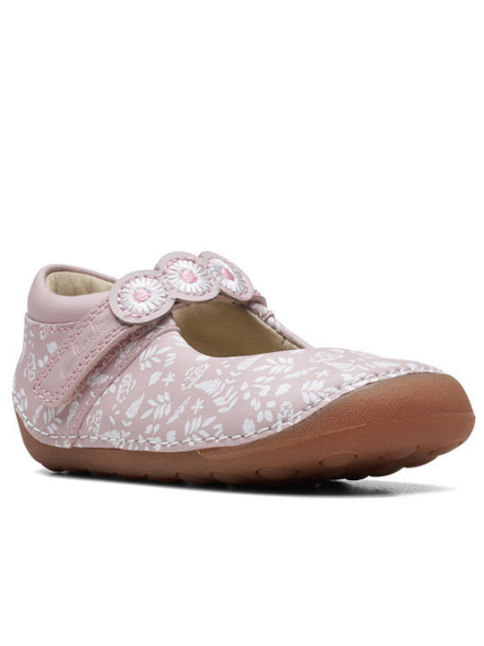 Balerini copii cu închidere Hoop & Loop Roz Tiny Flora