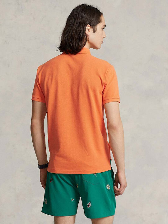 Ralph Lauren Herren T-Shirt Kurzarm Rollkragen Orange
