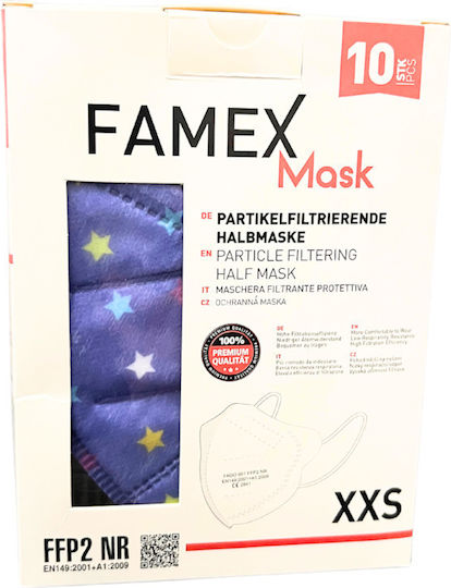 Famex Kids Mask FFP2 NR XXS Mască de protecție FFP2 XXS pentru copii Violet 100buc