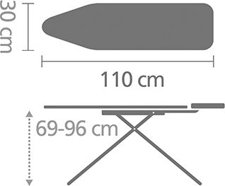 Brabantia Ice Water Σιδερώστρα για Σίδερο Ατμού Σπαστή 110x30x96cm