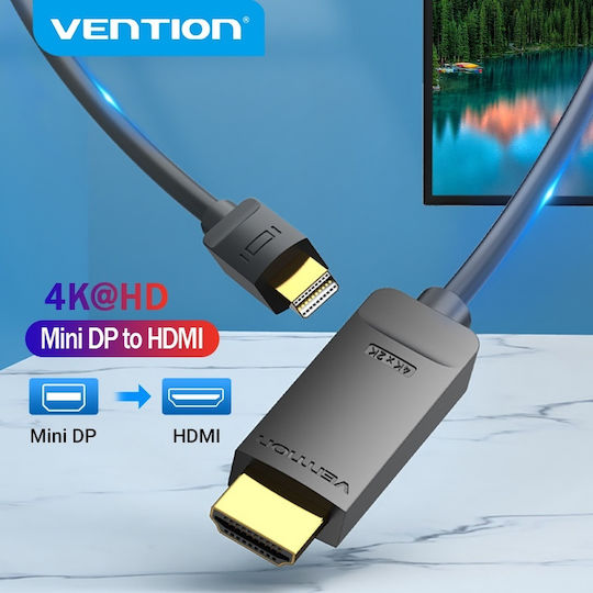 Vention HAHBI Καλώδιο mini DisplayPort male - HDMI male 3m Μαύρο
