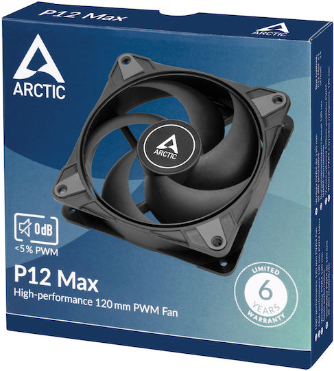Arctic P12 Max Case Fan 120mm (3300rpm / 81.04cfm) Χωρίς Led Φωτισμό και Σύνδεση 4-Pin PWM