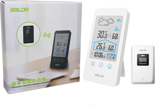 Baldr LCD Touch Screen Wireless Digital Weather Station Wall Mounted / Tabletop Black