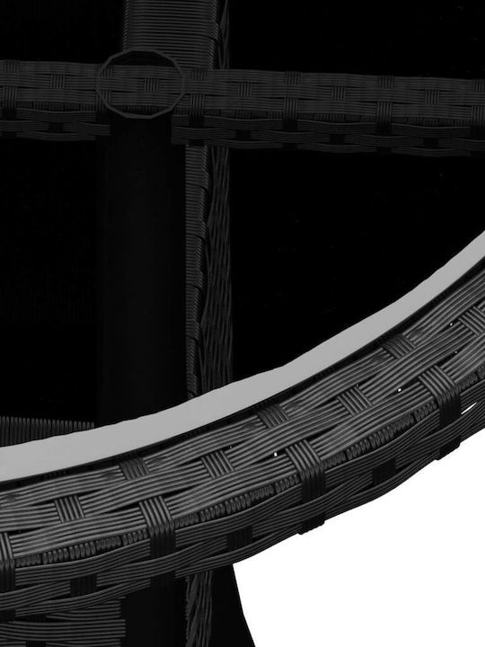 Masa pentru spații exterioare mici Rattan cu suprafață din sticlă Negru 60x60x75buc