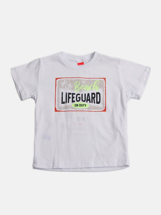 Kids' Set with Shorts Summer 3pcs White Lifeguard