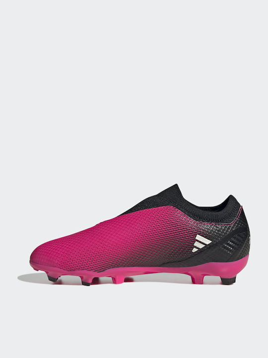 X Speedportal.3 FG Kids Soccer Cleats with Molded Taps Team Shock Pink 2 Zero Metallic Core Black