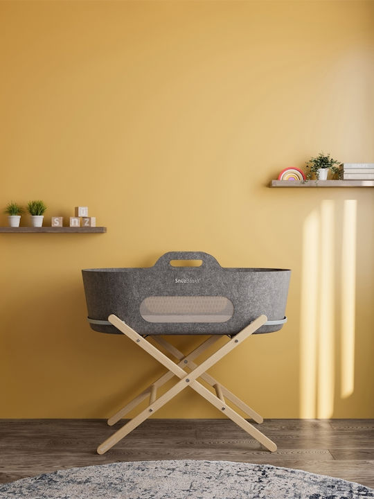 Snuz Люлка с Матрак Dark Grey & Natural Base