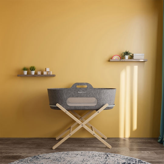 Snuz Λίκνο με Στρώμα Dark Grey & Βάση Natural