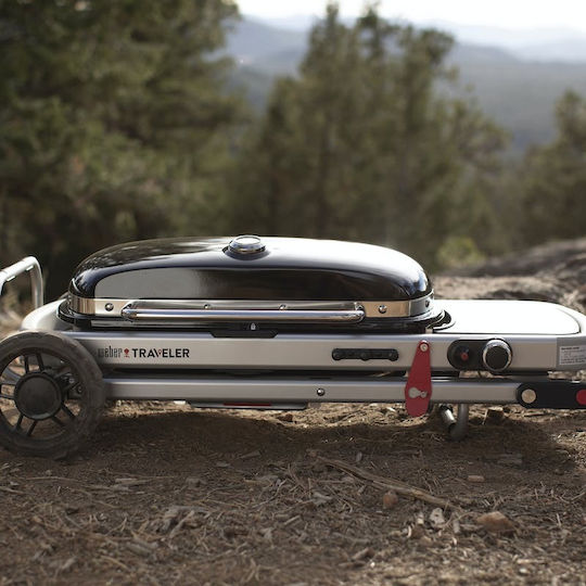 Weber Traveler Преносима Газово Барбекю Решетка 63.5брx34.3брсм. с 1 бр 3.8кВт