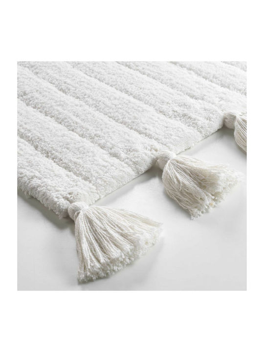 Douceur d'Intérieur Bath Mat Cotton Minatis 1801627 White / White 50x80cm