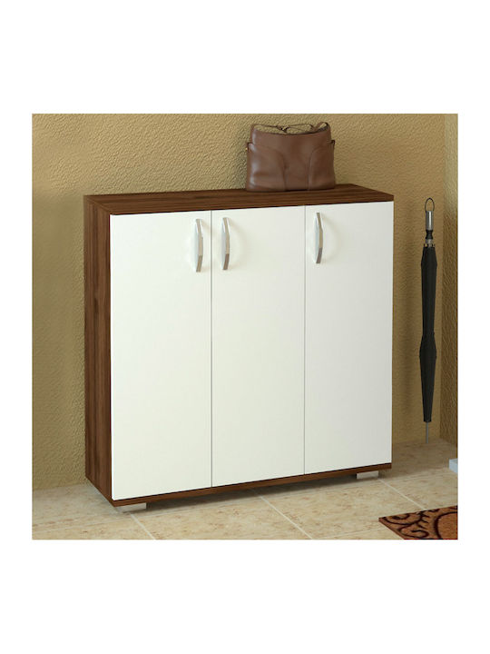 Organizatoare Pantofi Din Lemn Sinem Cu 5 Rafturi Nuc Alb L89xA29.5xÎ93cm