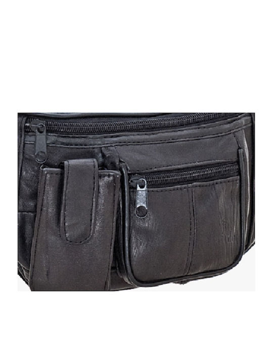 Bartuggi 185-02 Magazin online pentru bărbați Piele Bum Bag pentru Talie Negru 185-02-black