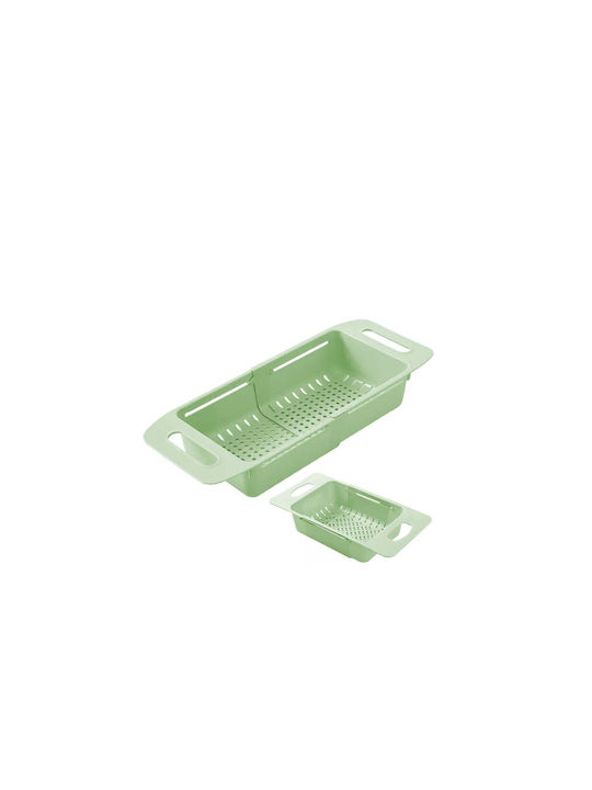 Aria Trade Over Sink Dish Draining Rack Plastic in Green Color 47x19x8cm