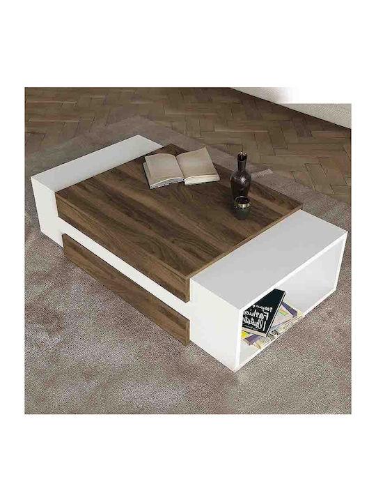 Nora Rectangular Wooden Coffee Table Walnut L110xW60.6xH31cm