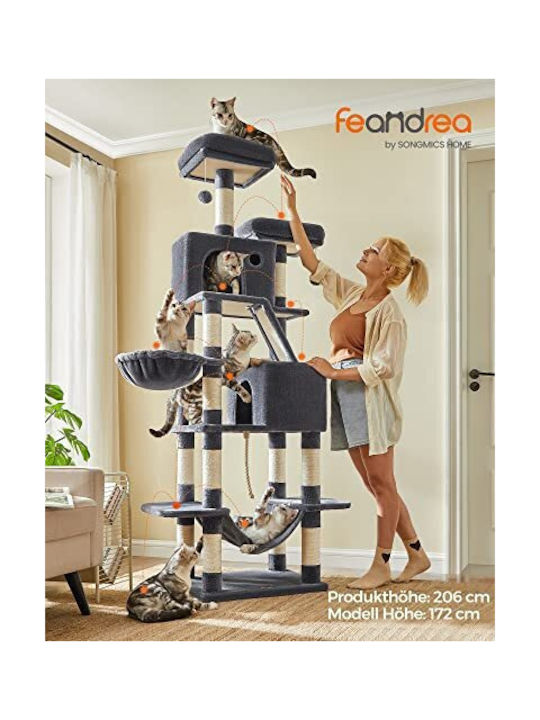 Feandrea Ονυχοδρόμιο Γατόδεντρο Γκρι 5 επιπέδων 60x50x206εκ.